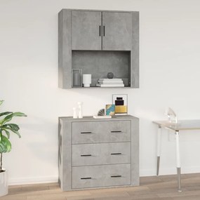 vidaXL Dulap de perete, gri beton, 80x33x80 cm, lemn prelucrat