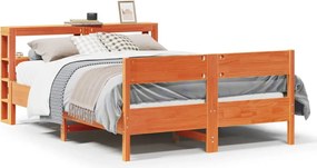 vidaXL Cadru pat fără saltea, maro ceruit, 120x190 cm, lemn masiv pin