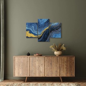 Tablou - Abstracție albastru-aurie (90x60 cm)