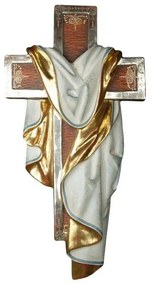 Cruce din lemn placat cu aur "Invierea", 60cm