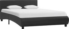 vidaXL Cadru de pat cu LED, negru, 120 x 200 cm, piele ecologică