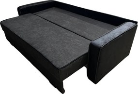 Canapea LARISA extensibila, 3 locuri, lada de depozitare, stofa negru, 220x95x85 Negru, Stofa