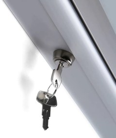 Vitrina de exterioare cu incuietoare pentru informatii 6 x A4 - spate din tabla, tip L, aluminiu