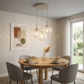 Brilagi - Lustră suspendată pe cablu STELLA 3xE27/60W/230V bej/auriu