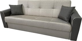 Canapea VERA extensibila, 3 locuri, lada de depozitare, stofa maro + bej, 225x90x90 Maro + Bej, Stofa