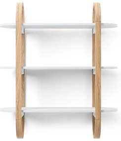 Raft alb/în culoare naturală etajat cu aspect de lemn exotic Bellwood – Umbra