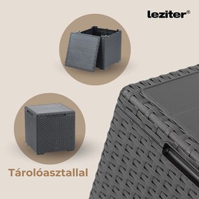 Set de mobilier de grădină Claire V cu 7 locuri și masă de depozitare Vigo, grafit