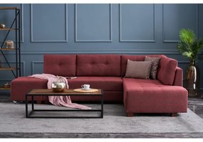 Canapea Tip Coltar Tapitat Extensibil Manama Corner Sofa Bed Right - Claret Red