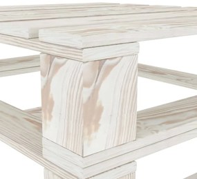 Set mobilier de gradina din paleti, 5 piese, alb, lemn Alb, 1