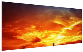 Tablou cu navă în apus de soare (120x50 cm), în 40 de alte dimensiuni noi