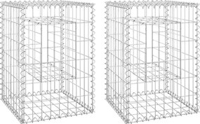 vidaXL Stâlpi tip coș gabion, 2 buc., 40x40x60 cm, fier