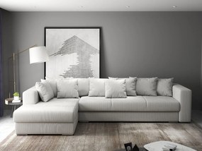 Colțar extensibil dumonde cu ladă de depozitare si sezut confortabil din spuma high-density, Gloria Zoom Cream 320x183 cm