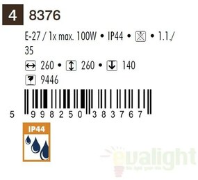 Plafoniera exterior IP43, diam.26cm, auriu antic Milano 8376 RX