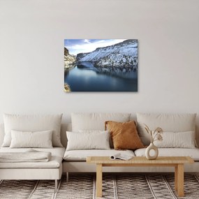 Tablou - peisaj de iarnă cu lac (70x50 cm)