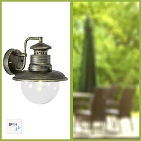 Outdoor wall lamp Brilliant ARTU 1xE27/60W/230V IP44 patină/auriu