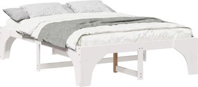vidaXL Cadru de pat Alb 160 x 200 cm Lemn de pin masiv
