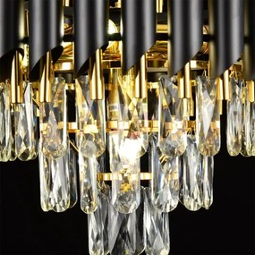 Brilagi - Lustru aplicat ECLIPSE, 5 x E14, 10 W, 230 V, Ø 38 cm, negru/auriu