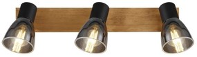Plafoniera cu 3 spoturi directionabile design modern CLAUDE negru, maro