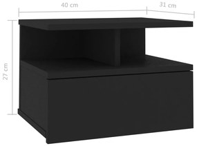 Noptiera suspendata, negru, 40x31x27 cm, PAL 1, Negru