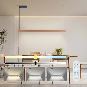 Immax NEO 07303L - Lustră LED dimmabilă pe cablu MADEIRA 26W/230V Wi-Fi Tuya, 122 cm, stejar