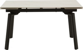 Masă ceramică Sonic White, 140 cm/80 cm și 2 extensii 30 cm