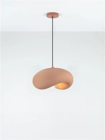 Lustra suspendata cu textura granulata Bambel rosu caramiziu