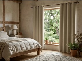 Perdea OXFORD 140x250 cm, bej deschis Agatat: Inele metalice