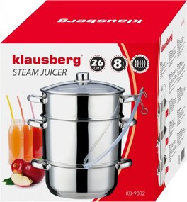 Extractor de suc Klausberg KB 9032, 28 cm, 8 litri, 4 piese, pentru plite cu inducție, din oțel inoxidabil