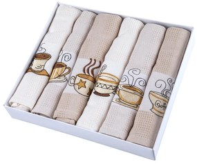 Prosoape de bucătărie vafelă din bumbac CAFEA 50 x 70 cm 6 buc