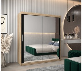 Dulap de haine 180 cm Toki 3 (stejar sonoma + negru mat). 1065095