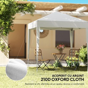 Outsunny Foisor Pliabil 2x2 m con 4 Pereti Detasabili, Foisor de Gradina cu Sac pentru Transport din Poliester si Otel, Alb | AOSOM RO