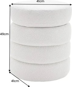 Taburete cu spatiu de depozitare, Tesatura Boucle, VOQUE 50cm