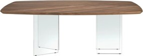 Masa dining design LUX Glass and Walnut 220x110cm