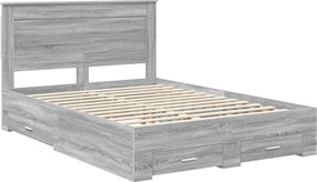 vidaXL Cadru de pat cu sertar cu headboard cu depozitare Lemn compozit