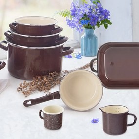 Orion Cratiță emailată cu margine Brown, diametru16 cm, diam. 16 cm