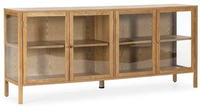 Vitrină în culoare naturală cu aspect de lemn de stejar 180x80x40 cm Ceci – MOME