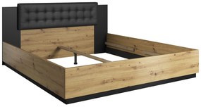 Pat matrimonial 160 cm Signat Typ 31 (negru + Stejar artisan). 1042097