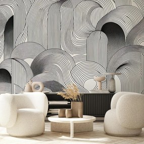 Fototapet - Morman de linii negre (147x102 cm)
