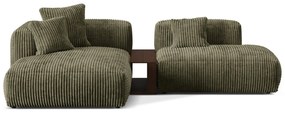 Coltar modular Martina cu colt pe partea stanga si tapiterie din catifea reiata