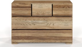 Comodă lemn masiv TerraCraft Stejar 3+2 Sertare, 120 × 45 × 81 cm - Bleached oil