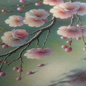 Tablou cireș japonez în reflexia luminii