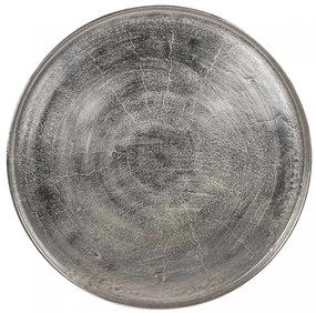 Masuta de cafea rotunda din metal Lyam 45x70x70 cm argintie