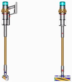 Aspirator vertical Dyson V15 Detect Absole 447000-01, 660W, 0.76 l, 60 min autonomie, Senzori, 3 moduri, LCD, Gri / aur