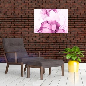 Tablou pe sticlă - Decor roz (70x50 cm)