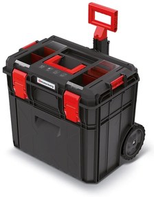 Valisa cu roti A, 51 cm, compartiment si organizator, neagra