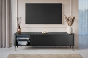 Comodă TV Vesper 3D 187 cm - negru / picioare negre