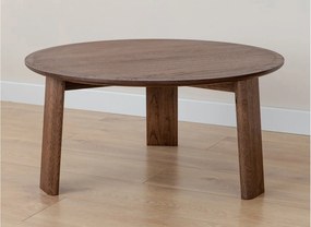 Măsuță lemn masiv nuc rotundă Monte finisaj Ø71×34 cm