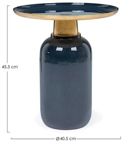 Masuta de cafea albastru inchis din metal, ∅ 40,5 cm, Nalima Bizzotto