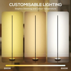 HOMCOM Lampă de Podea LED Reglabilă cu Telecomandă de 150cm Înălțime, Argintiu | Aosom Romania