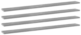 vidaXL Plăci bibliotecă, 4 buc., gri beton, 100 x 10 x 1,5 cm, PAL